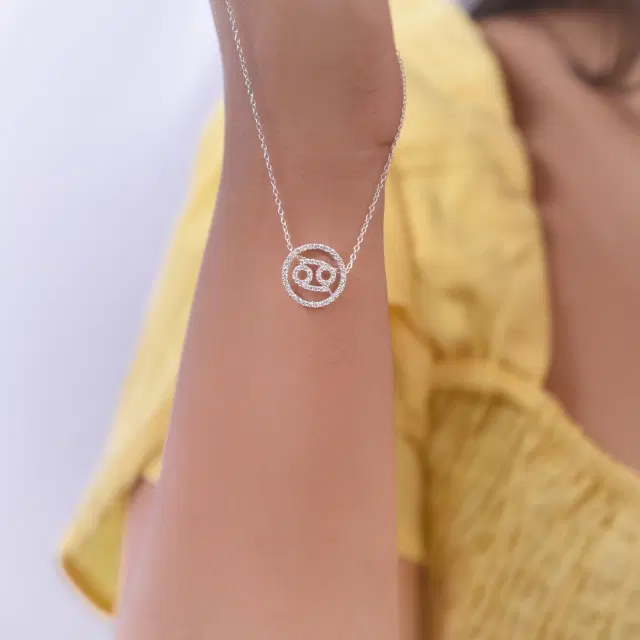 Drishti Jewels Cancer Zodiac Necklace