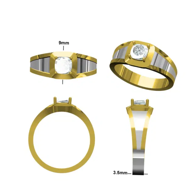 Drishti Jewels Two Tone Mens Diamond Ring