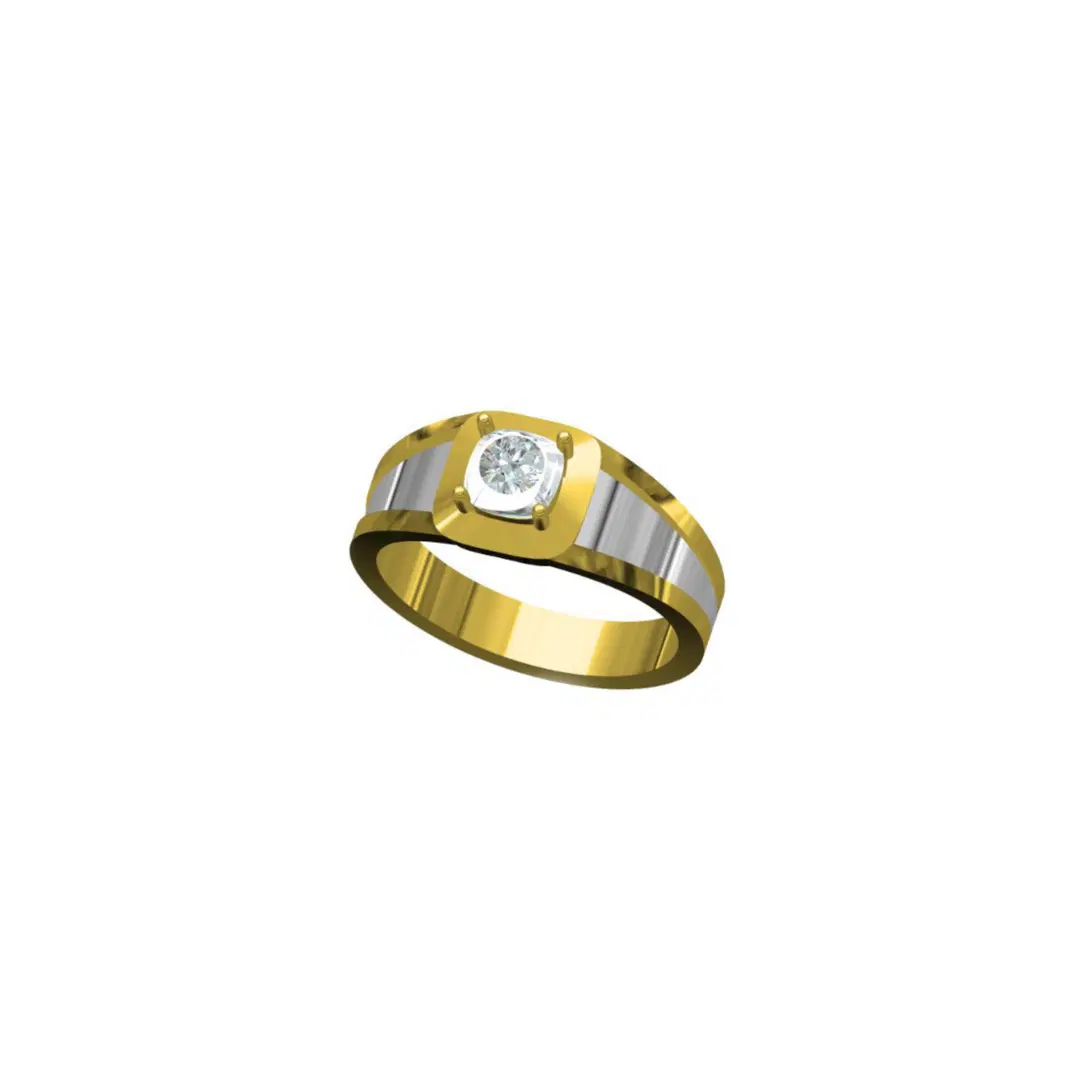 Drishti Jewels Two Tone Mens Diamond Ring image 2