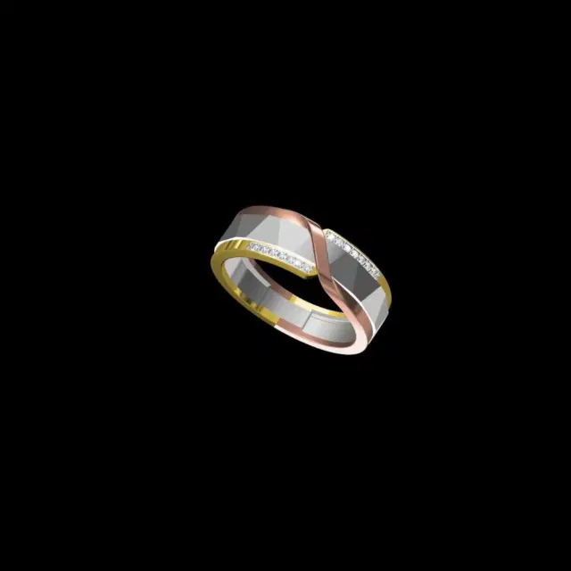 Drishti Jewels Three Tone Mens Band